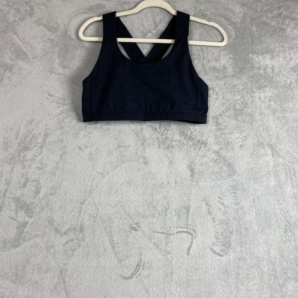Lululemon Sports Bra All Train Black Size 12 Cross Back High Impact Workout